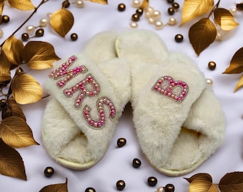 Personalized wedding slippers for bridesmaid gifts for bride slippers getting ready