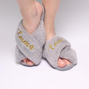 Customizable Bride Slippers: Super Soft Fluffy Bridal Party Gift