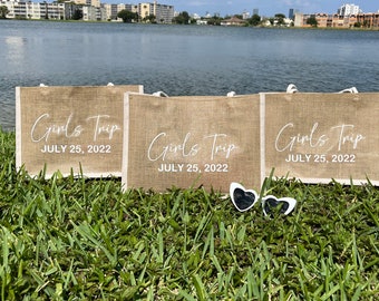 Personalized Beach Tote Bag: Bachelorette & Bridesmaid Gifts