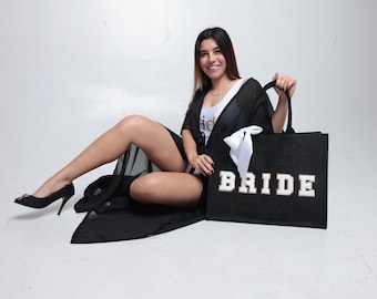Custom Bride Tote Bag for Wedding Day Essentials
