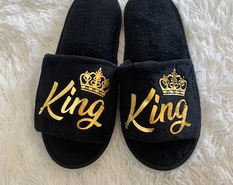 Men's Personalized SPA Slippers, King Slippers, Father's Day Gift