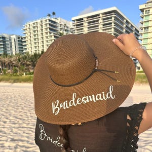 Cappello da spiaggia personalizzato per sposa - Cappello da sole chic per feste di matrimonio e regali per damigelle d'onore