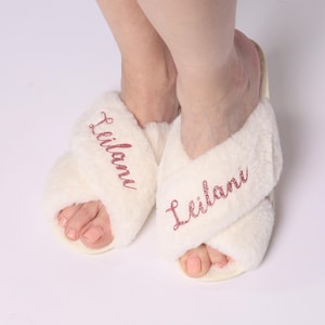 Custom Fluffy Slippers: Bridal Party Personalized Slippers