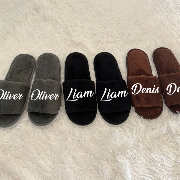 Customized men's slippers, Personalized king slippers, Father's Day gift, Groom Gift, Bachelor party Slippers, Spa Slippers for men, Gift