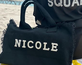 Bolsa de mão personalizada para madrinhas com zíper, presente de casamento personalizado