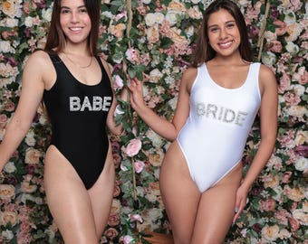 Bride Squad Swimsuits: Chic Bachelorette Party Matching One Piece