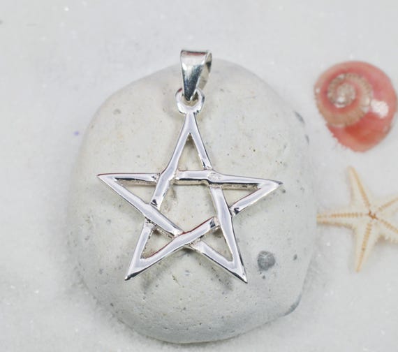 Sterling  Silver  925  Pentagram  Pendant  In  Gift  Box