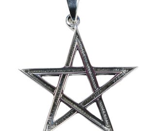 Sterling  Silver  925  Pentagram  Pendant  In  Gift  Box