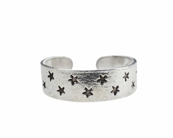 Stern zeigen verstellbaren Zehenring aus Sterlingsilber 925
