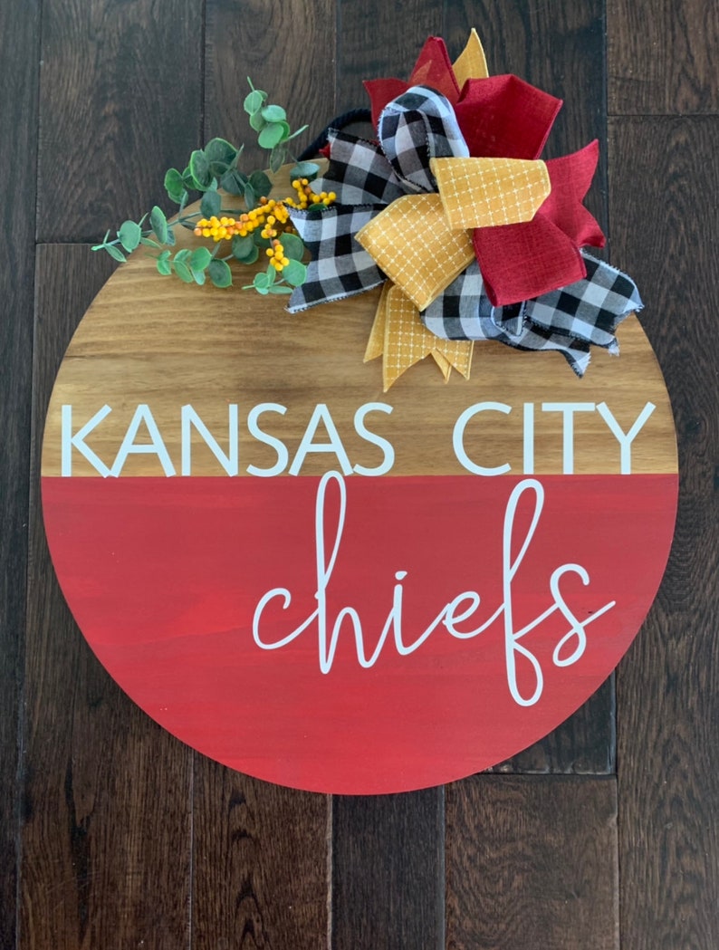 Kansas City Chiefs Door Hanger Front Door Etsy