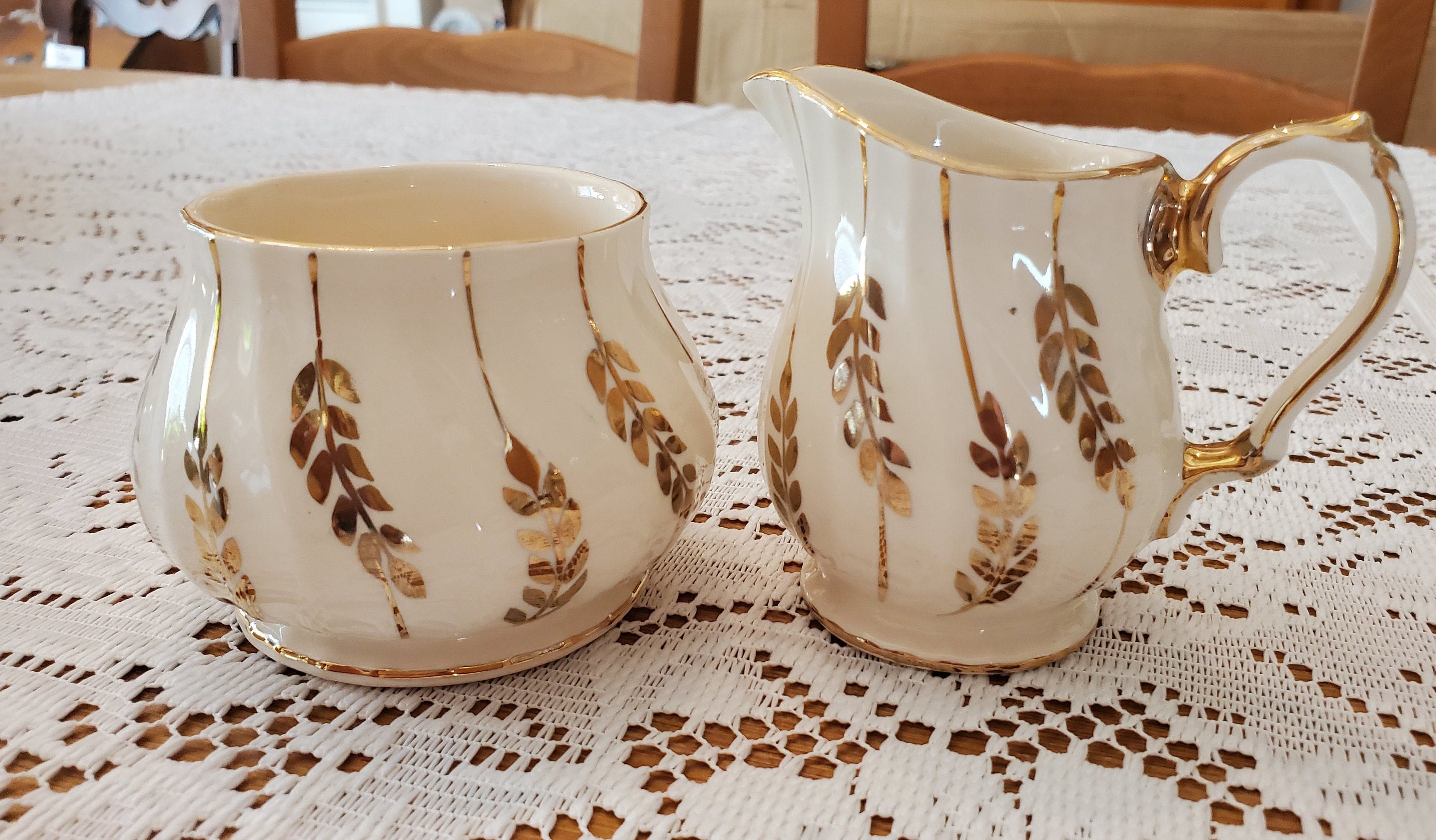 Sadler England Vintage Sugar and Creamer set Etsy
