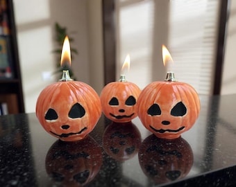Handmade Ceramic Pumpkin Oil Lamp: Halloween Jack O' Lantern Decor