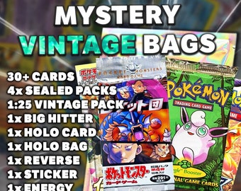 Pokemon card Mystery Vintage pack chance bags - Mystery box packs gift bundle - Perfect for childrens / kids birthday gift ideas - JPN & ENG
