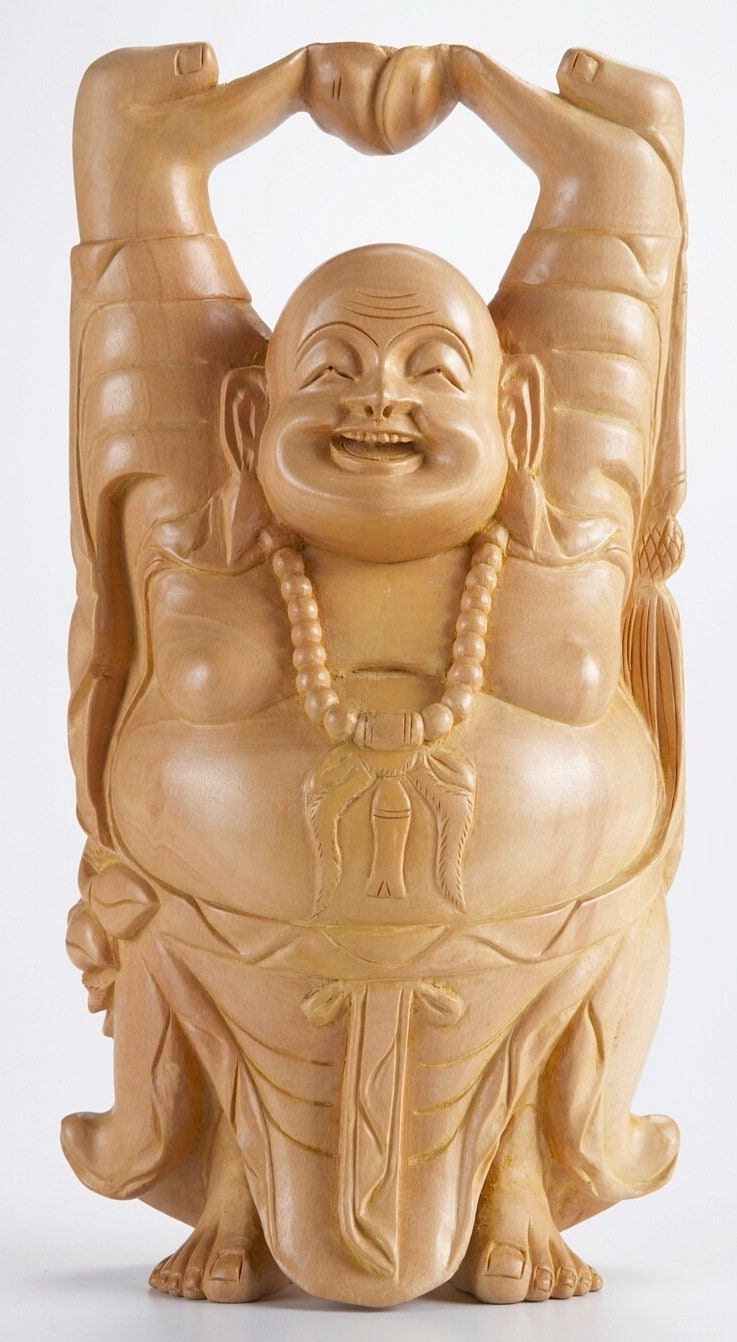 Laughing Standing Happy Buddha Statue for Good Luck Wealth Etsy