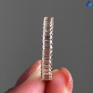 3.20 CT Baguette Cut Diamond Unique Wedding Band, Beautiful Anniversary Full Eternity Band, 14K Gold Gorgeous Engagement Gift Band Ring