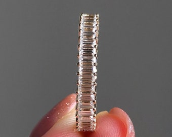 3.20 CT Baguette Cut Diamond Unique Wedding Band, Beautiful Anniversary Full Eternity Band, 14K Gold Gorgeous Engagement Gift Band Ring