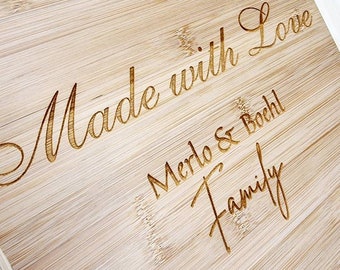 PERSONALISED CUTTING BOARD/Laser engraved/ Custom/ Add business logo/ Perfect Gift....
