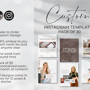 Custom Instagram Templates for Service Providers, Custom Made Social Media Posts, Custom Editable Canva Graphics, Made to Order IG Posts image 1