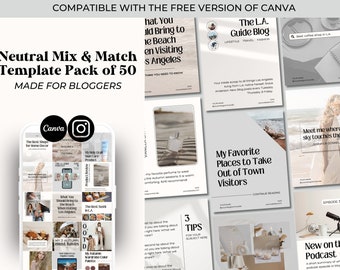 Neutral Canva Templates for Service Providers and Bloggers, Carousel Post Templates, Editable Instagram Post Templates, Social Media Posts