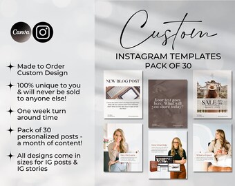 Custom Instagram Templates for Service Providers, Custom Made Social Media Posts, Custom Editable Canva Graphics, Made to Order IG Posts