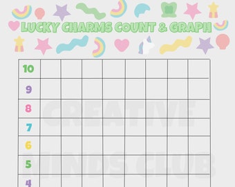 St. Patrick's Day activity, Preschool worksheets, Lucky Charms activity, Sort, Graph, Count