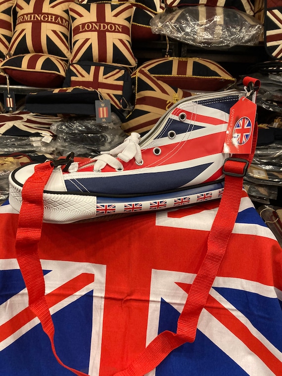 Unique Shoe Union Jack Shoulder Bag Converse Style Etsy