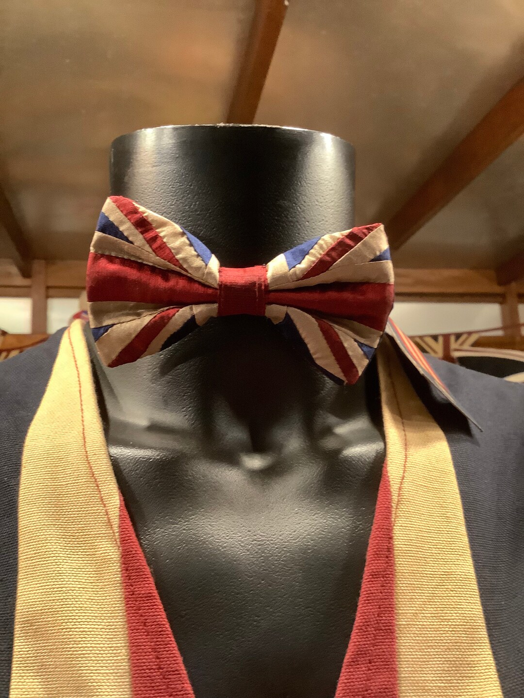 union jack silk bow tie