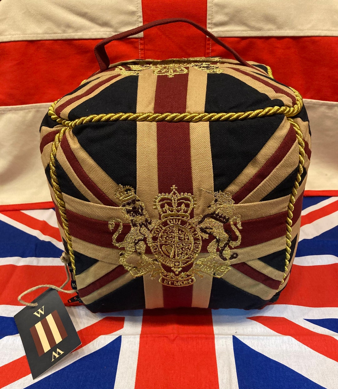 Royal Crest Union Jack Door Stop / Wedge / Weight / Fabric Door Prop by