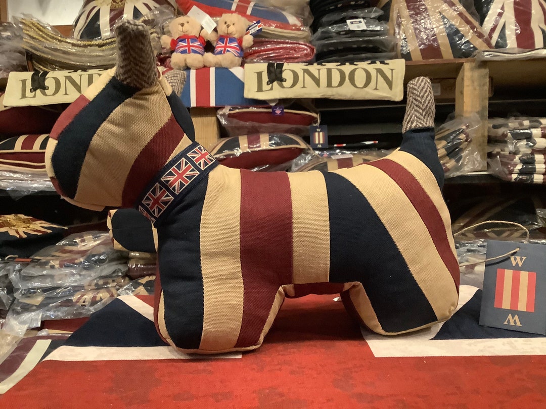 Dog Union Jack Door Stop / Wedge / Weight / Fabric Door Prop by Woven