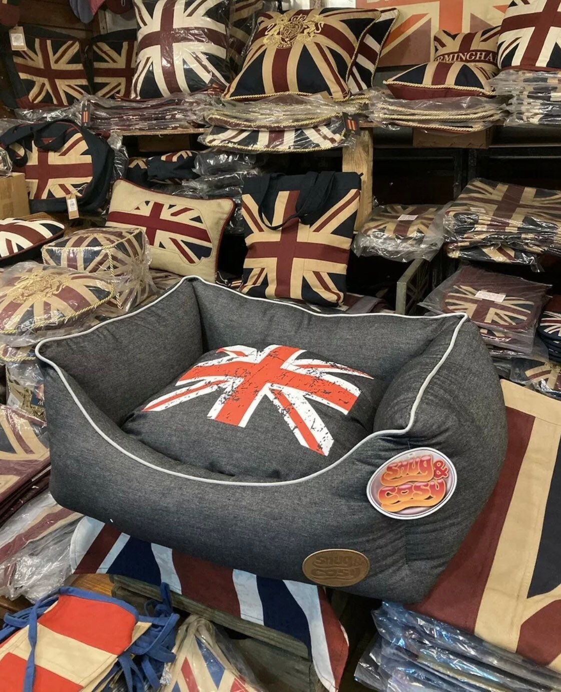 Union Jack denim Snug and Cosy Pet Bed 25british Made Etsy UK