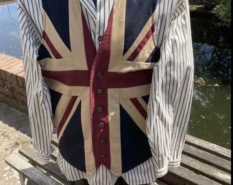 Union Jack textile Mens waistcoat by woven magic