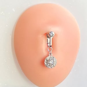 Piercing para el ombligo con clip de circonita, piercing falso para el ombligo, piercing sin perforación, piercing para el ombligo con clip para mujeres y niñas.