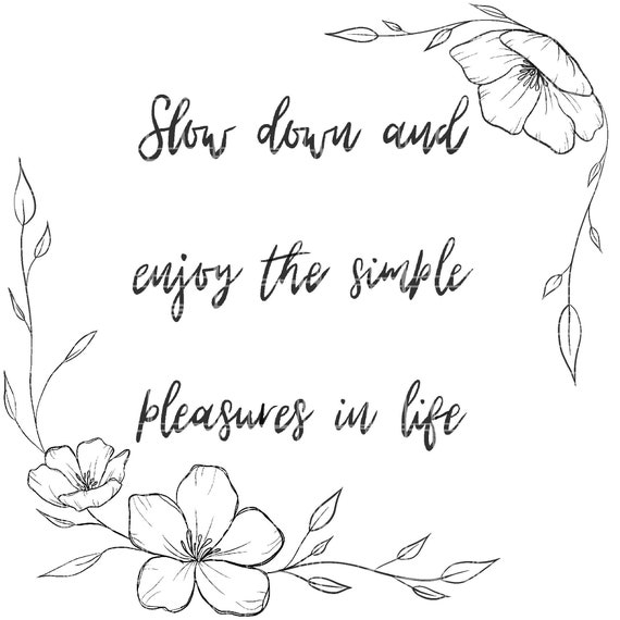 Inspirational Quote With Hibiscus and Leaves Outline Flower Etsy