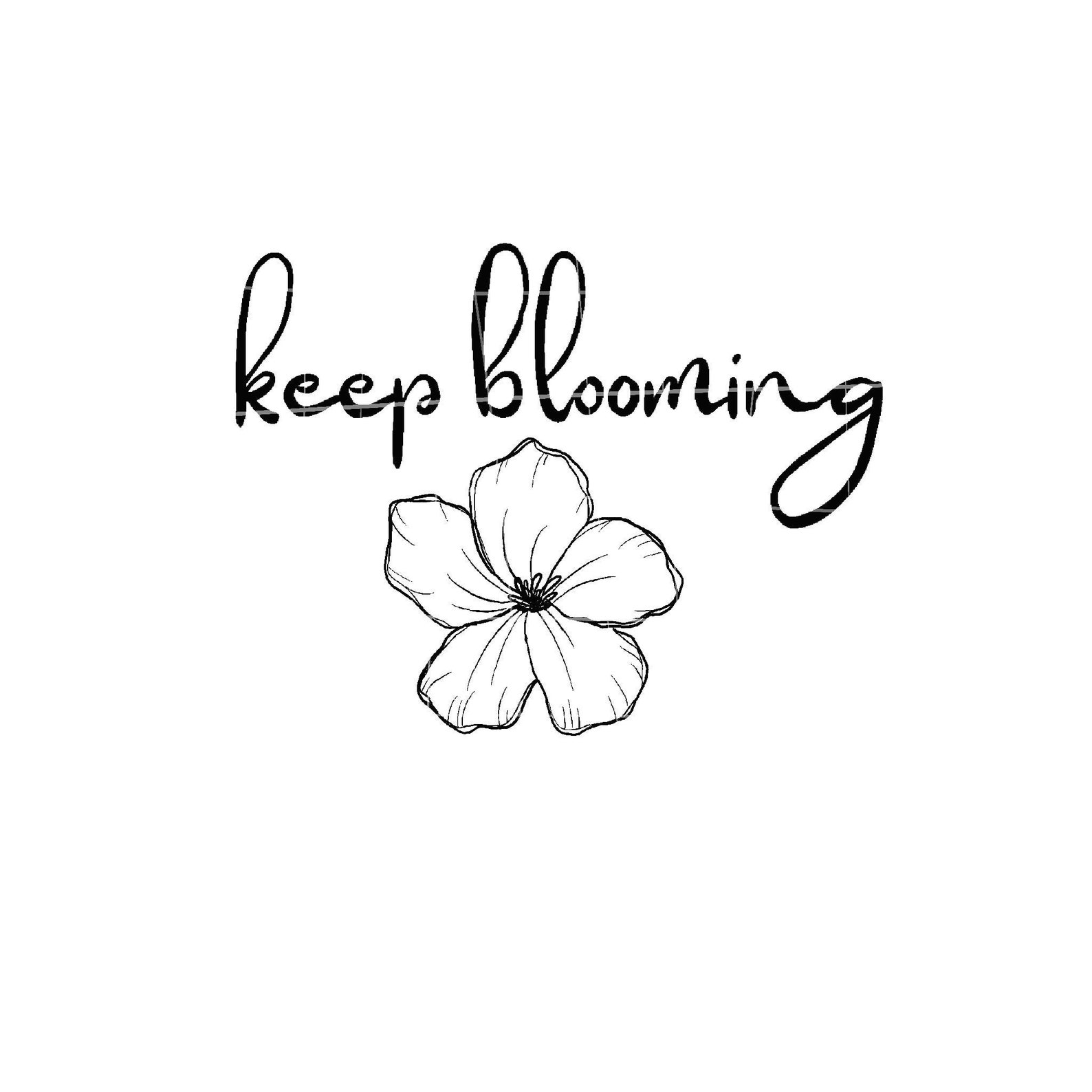 Black and White Inspirational Quote With Hibiscus Digital Line Etsy UK