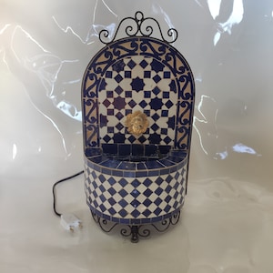 Hangging on wall Handmade Mosaic Fountain Delight 13.7 In / 8.6 In