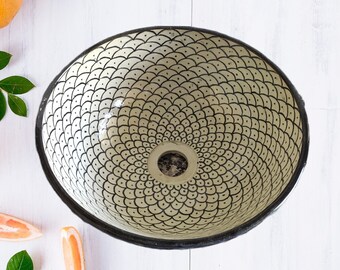 Scales fish design in black and white natural and durable colours