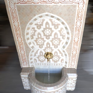 High quality Custom Mosaic Fountain white for Outdoor and Indoor, Mid Century wall Fountain , Moroccan Mosaic Fountain