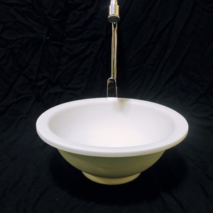 Natural colour non glazed ceramic vessel sink