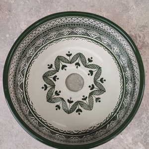Emerald  minimalist sink -Morocco Vessel Sink,Bathroom Sinks Above Counter,Ceramic Vessel Sink,Counter top Sink,Vessel Sinks for Bathrooms