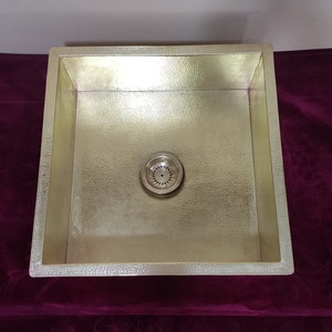 Custom made Hammered Brass undermount kitchen sink,bar sink,unlacquered Brass kitchen sink,Brass drop in sink-  Undermount/Surface sink