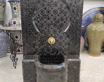 Unbelievable Black top High quality Custom Mosaic Fountain for Outdoor and Indoor, Mid Century wall Fountain , Moroccan Mosaic Fountain