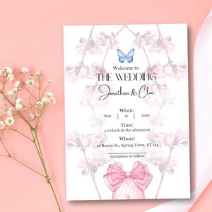 Minimalist Elegant Floral Wedding Invite Template | Digital Editable Invitation Card | Modern Orchid Wedding Invite | Printable RSVP Design