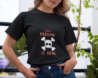 Halloween tshirt, womens halloween tee, Halloween t-shirt, Just Creeping it real, Womans Fall tshirt, Unisex Ultra Cotton Tee