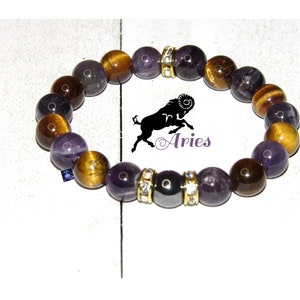 Aries Zodiac Crystal Healing Bracelet