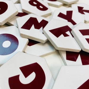 Alphabet tiles great for CVC words and young children