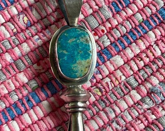 Vintage Dan Dodson Arizona Turquoise Squash Blossom Pendant