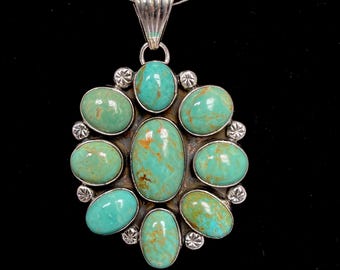 Vintage Southwestern Turquoise Cluster Pendant by Dan Dodson