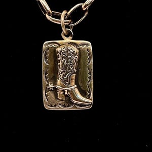 Dan Dodson Sterling Cowboy Boot Tag Pendant