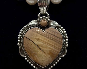 Vintage Dan Dodson Jasper Heart Pendant (Small)