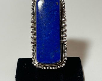 Dan Dodson Lapis Lazuli Rectangle Ring (Adjustabel)